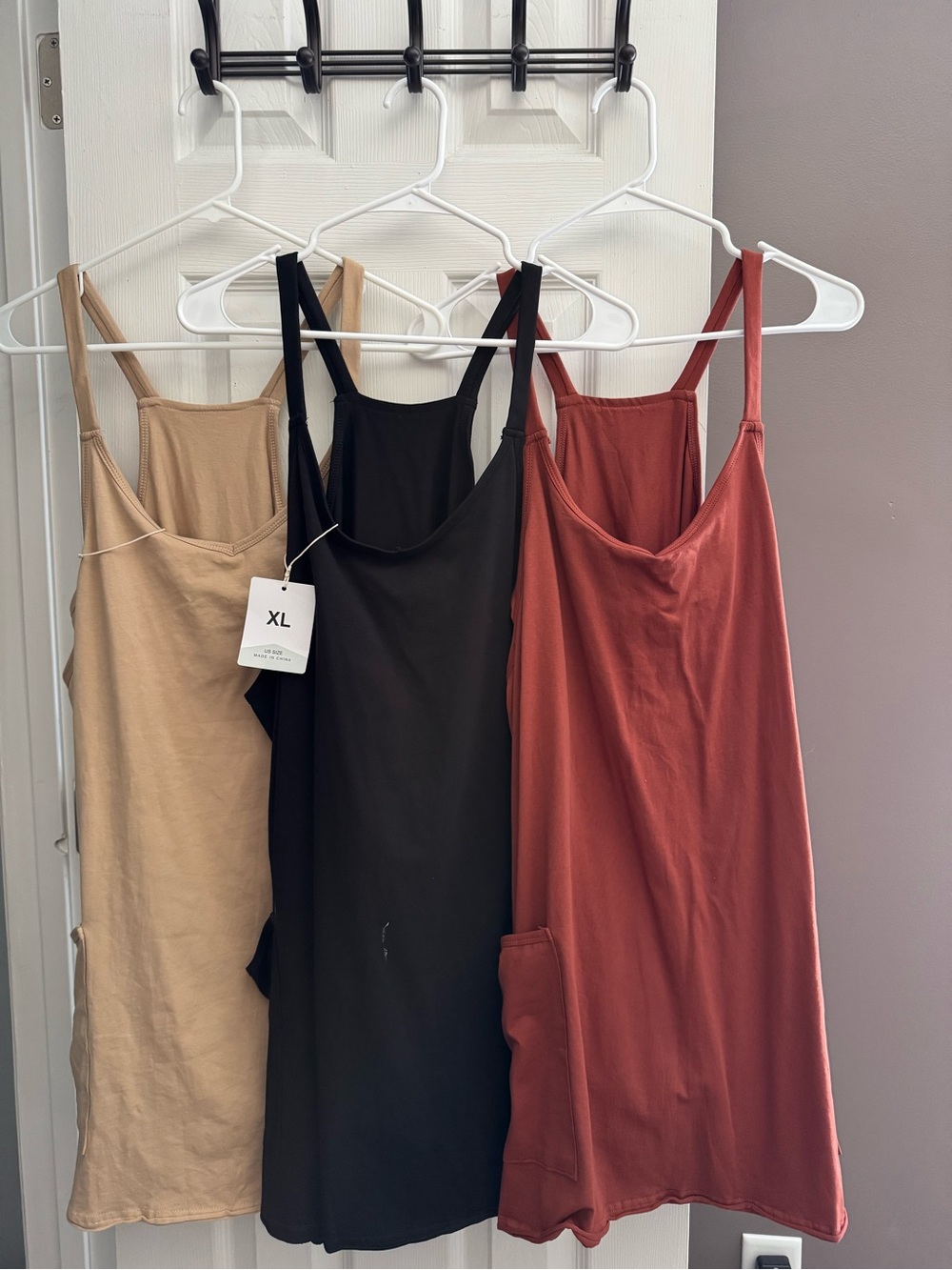Everyday Square-Neck Cami Tank - Black, Tan, Rust